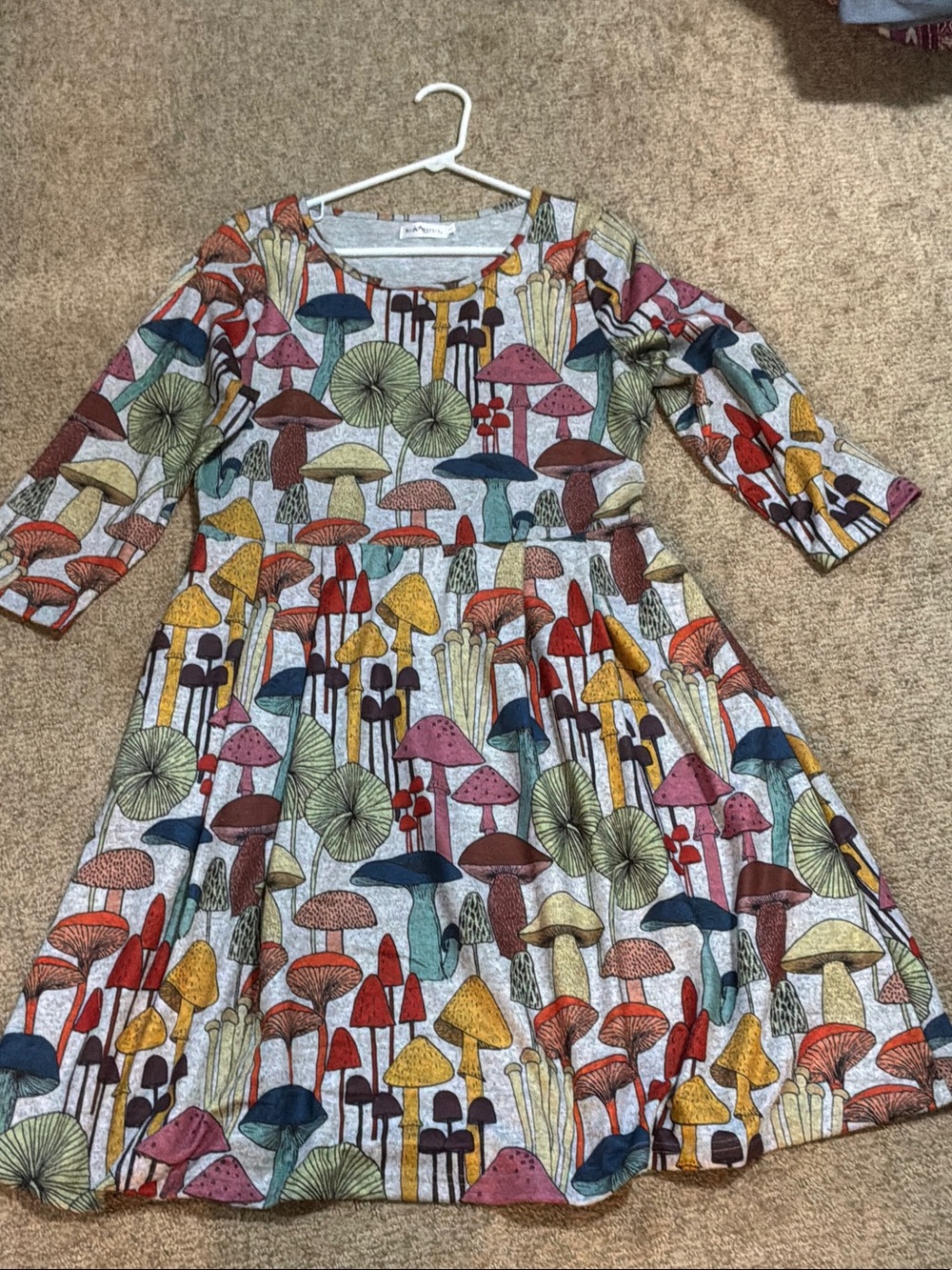 LA Soul Multicolor Mushroom Print Dress